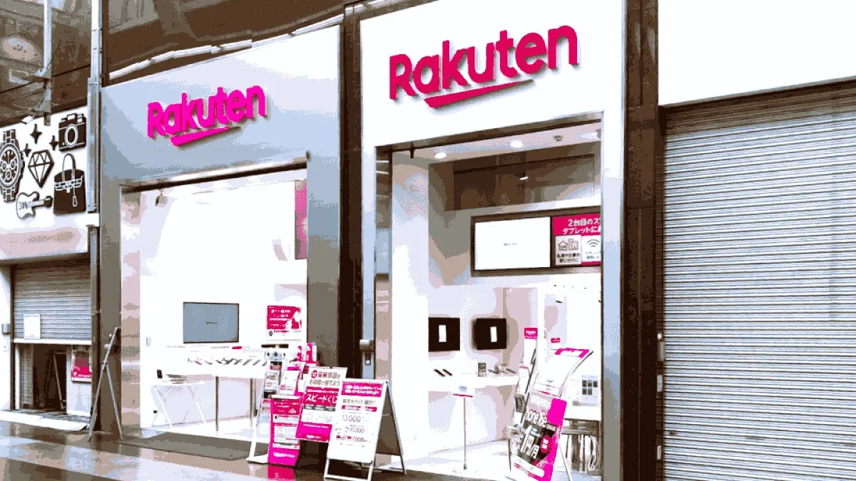 楽天モバイル 神戸三宮センター街2丁目店の店舗外観イメージ（イラスト風）