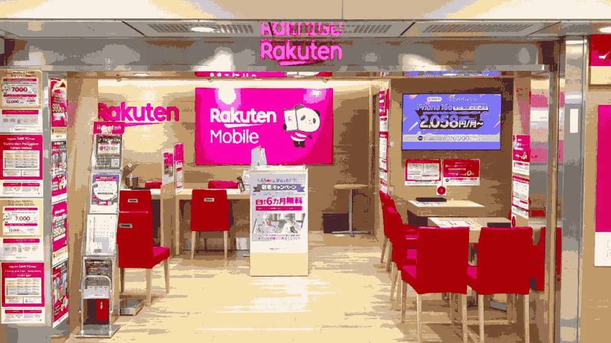 楽天モバイル 名古屋栄森の地下街店の店舗外観イメージ（イラスト風）