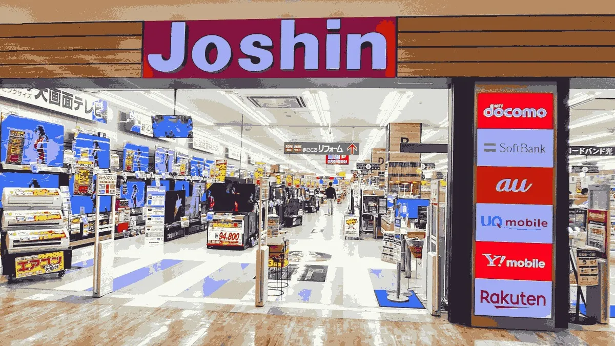 ジョーシン 西宮ガーデンズ店の店舗外観イメージ（イラスト風）