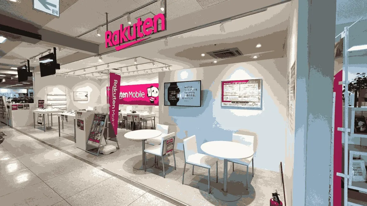 楽天モバイル ゆめタウン長府店の店舗外観イメージ（イラスト風）