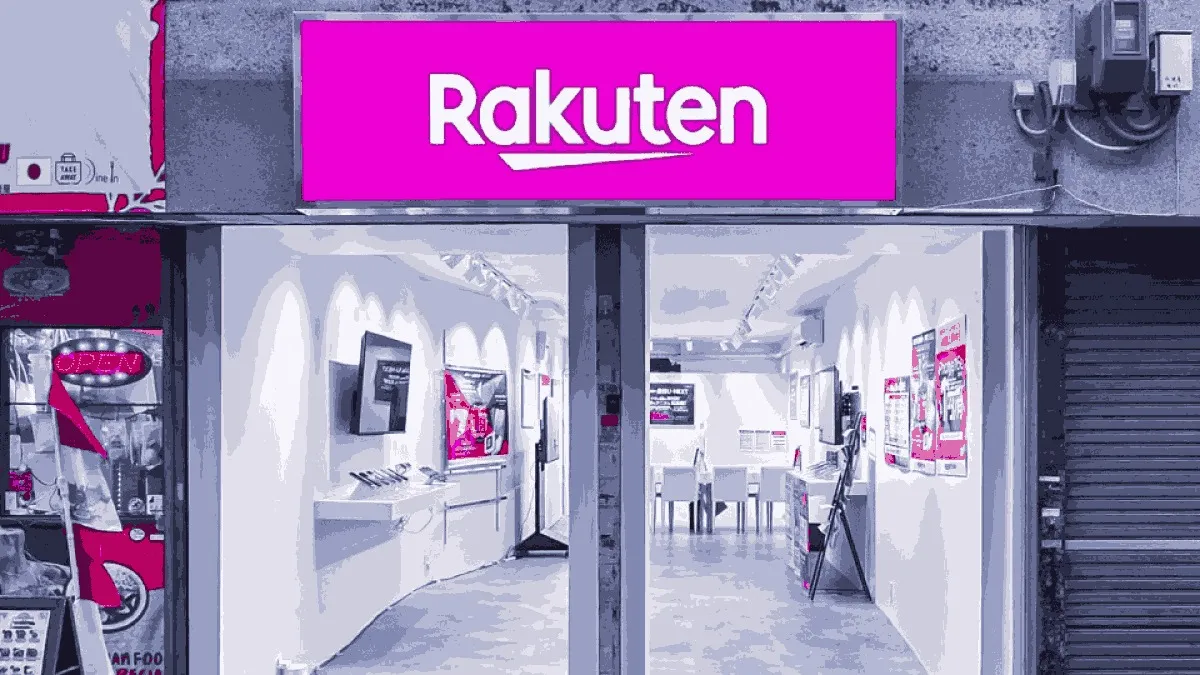 楽天モバイル 尼崎中央商店街店の店舗外観イメージ（イラスト風）
