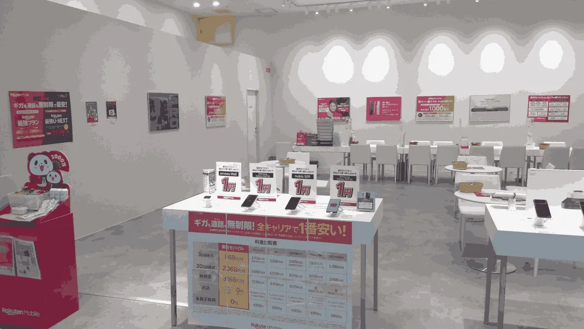 楽天モバイル 上越モール店の店舗外観イメージ（イラスト風）