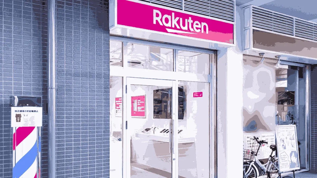 楽天モバイル 豊中店の店舗外観イメージ（イラスト風）