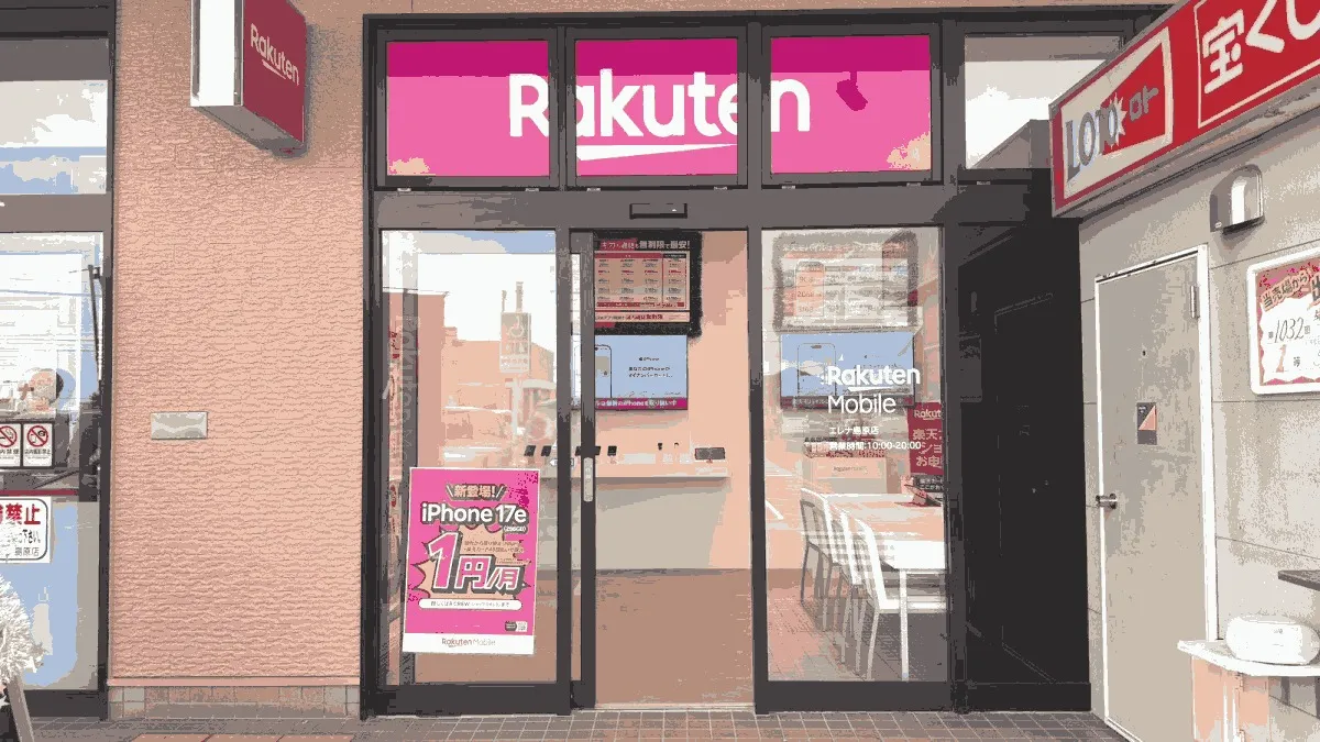 楽天モバイル エレナ島原店の店舗外観イメージ（イラスト風）