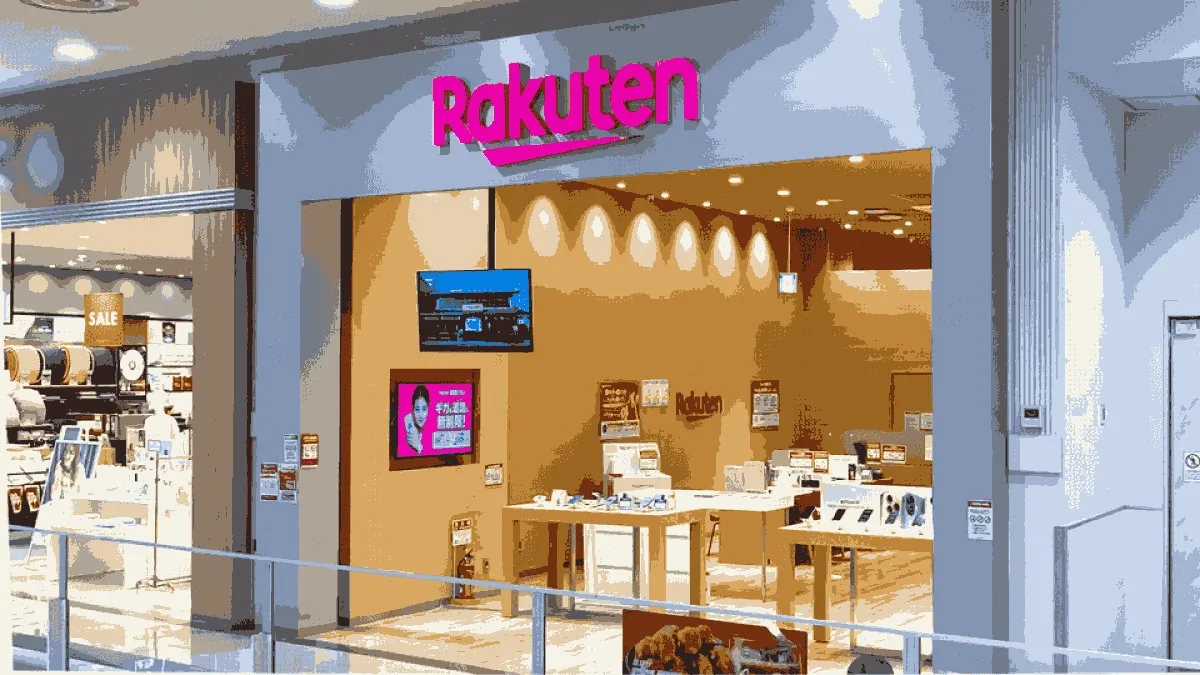 楽天モバイル イオンモールむさし村山店の店舗外観イメージ（イラスト風）