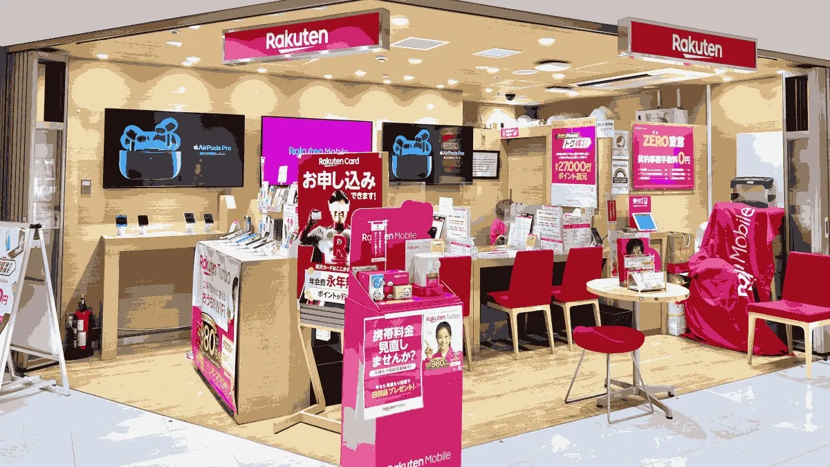 楽天モバイル 大泉学園店の店舗外観イメージ（イラスト風）