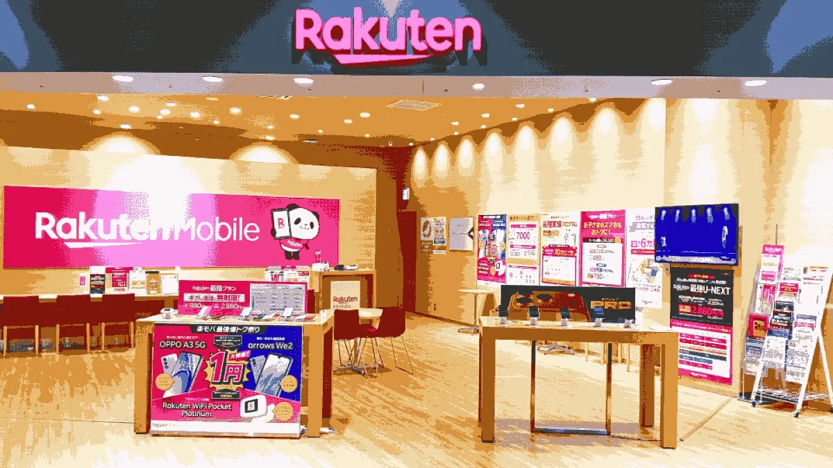 楽天モバイル 小松 イオンモール新小松店の店舗外観イメージ（イラスト風）