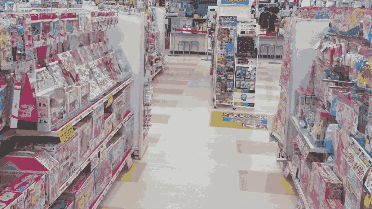 ジョーシン 外環八尾店の店舗外観イメージ（イラスト風）