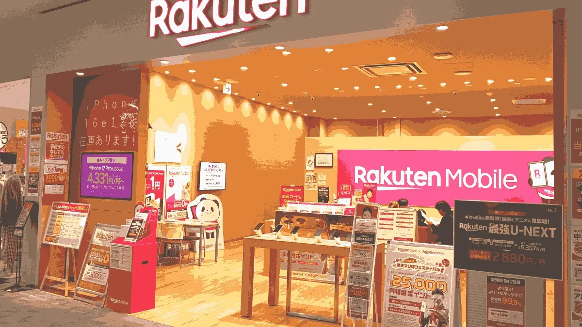 楽天モバイル イオンモール常滑店の店舗外観イメージ（イラスト風）