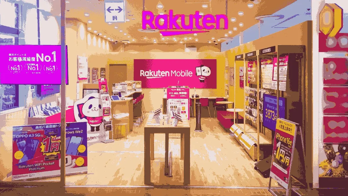 楽天モバイル ニットーモール熊谷店の店舗外観イメージ（イラスト風）