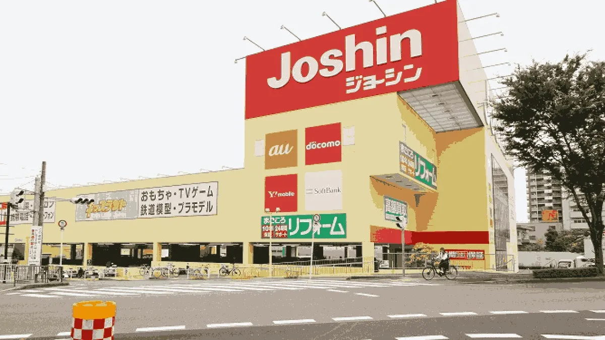 ジョーシン 富田林店の店舗外観イメージ（イラスト風）