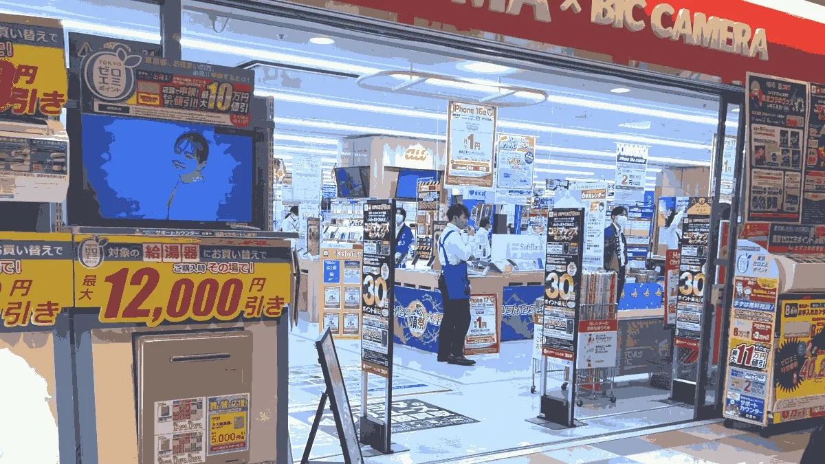 コジマ×ビックカメラ 南砂町SUNAMO店の店舗外観イメージ（イラスト風）