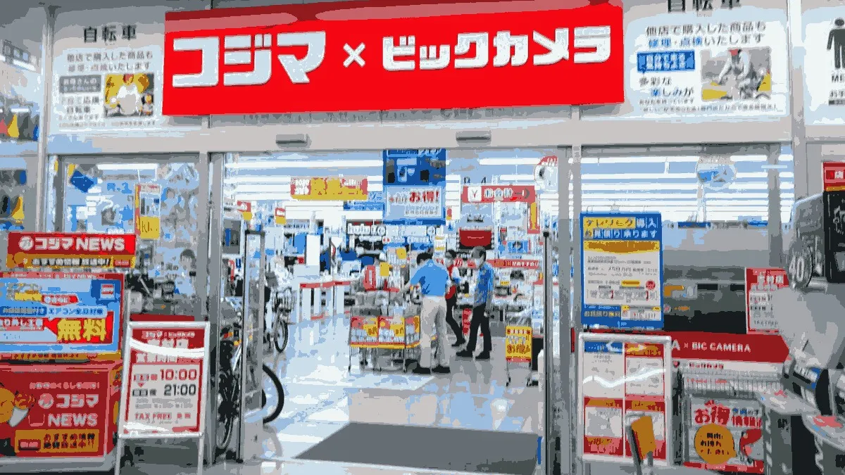 コジマ×ビックカメラ 志村店の店舗外観イメージ（イラスト風）