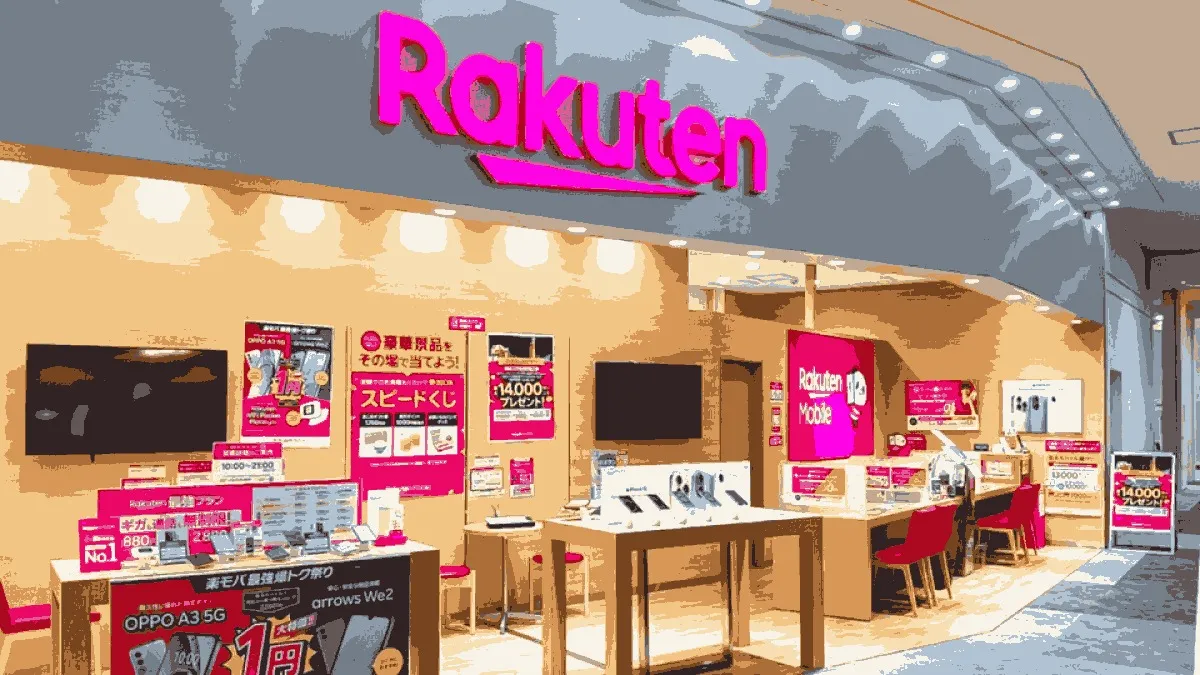 楽天モバイル つかしん店の店舗外観イメージ（イラスト風）