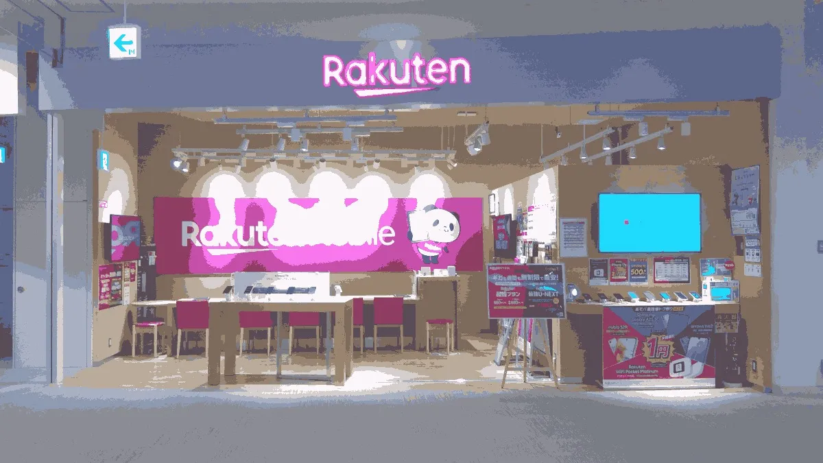 楽天モバイル ららぽーと磐田店の店舗外観イメージ（イラスト風）