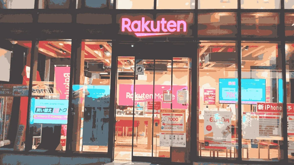 楽天モバイル 北千住店の店舗外観イメージ（イラスト風）