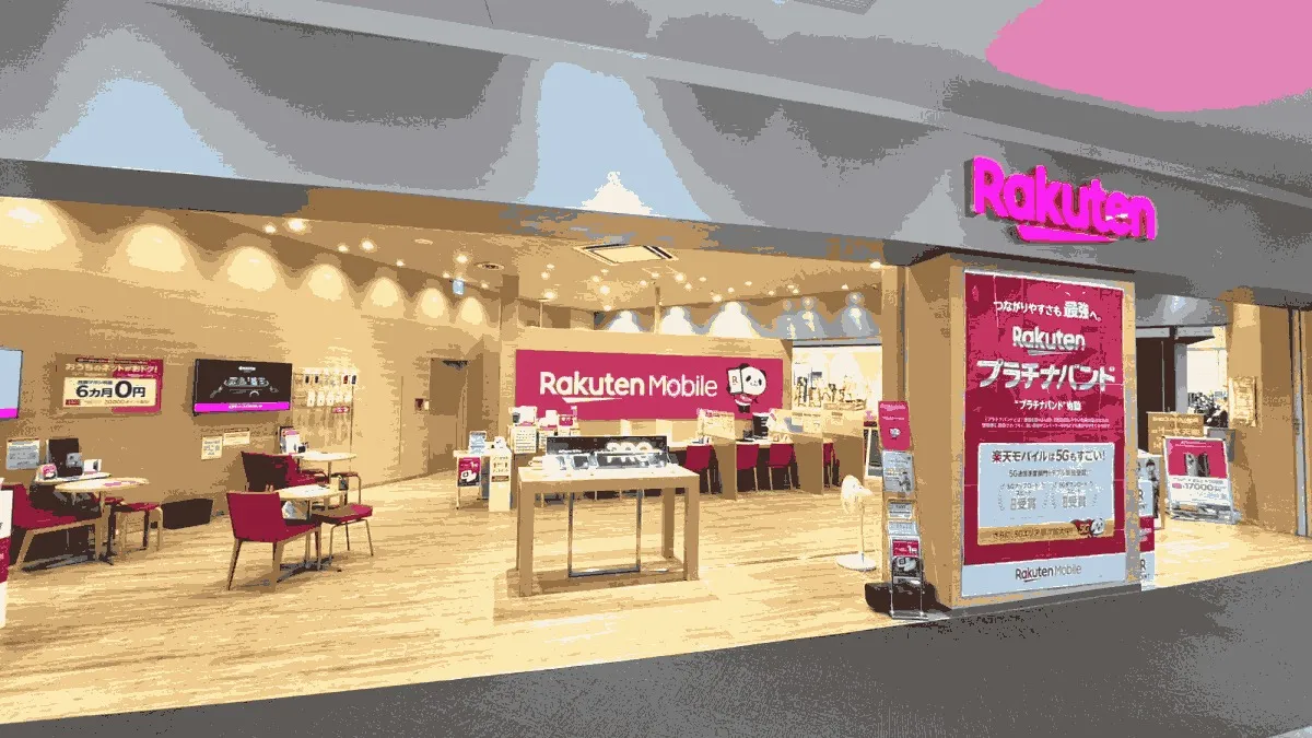 楽天モバイルイオンモール春日部店の店舗外観イメージ（イラスト風）