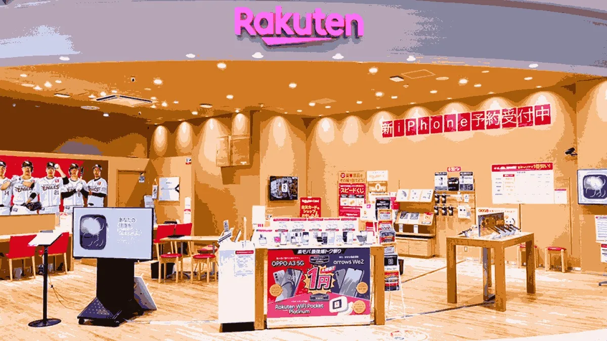 楽天モバイル イオンモール名取店の店舗外観イメージ（イラスト風）