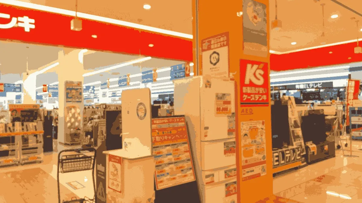 ケーズデンキ カナートモール和泉府中店の店舗外観イメージ（イラスト風）
