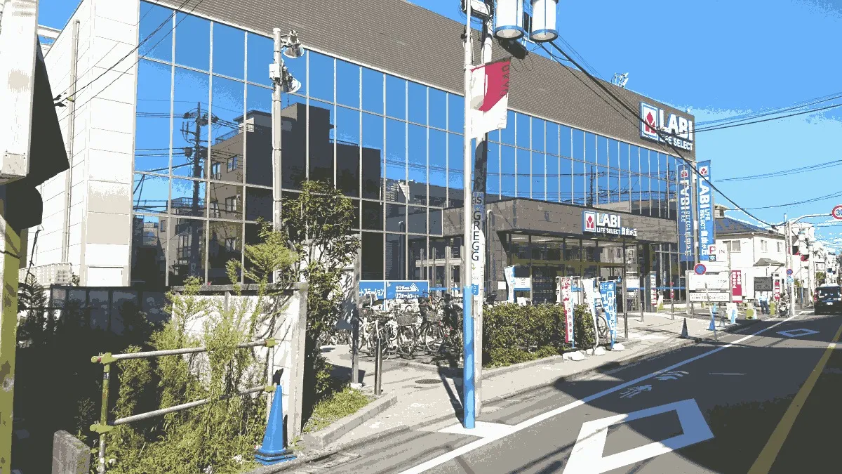 LABI自由が丘の店舗外観イメージ（イラスト風）