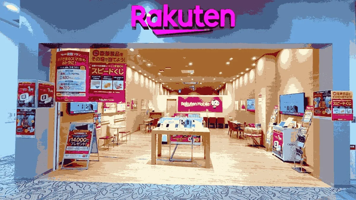 楽天モバイル イオンモール和歌山店の店舗外観イメージ（イラスト風）
