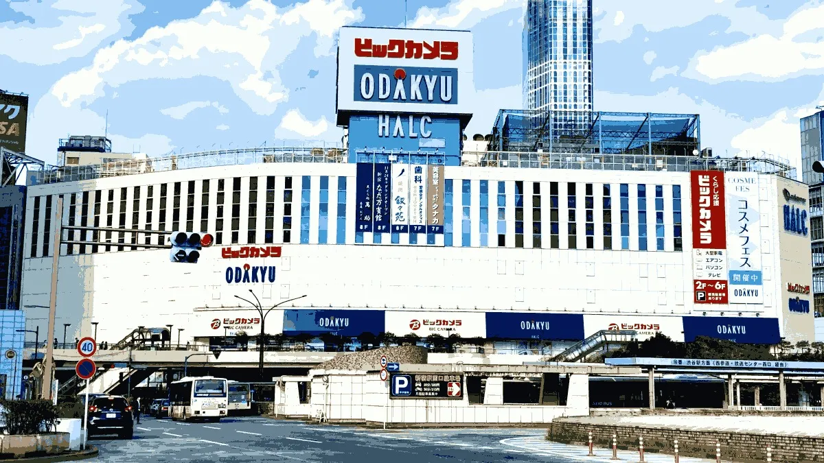 ビックカメラ 新宿西口店の店舗外観イメージ（イラスト風）
