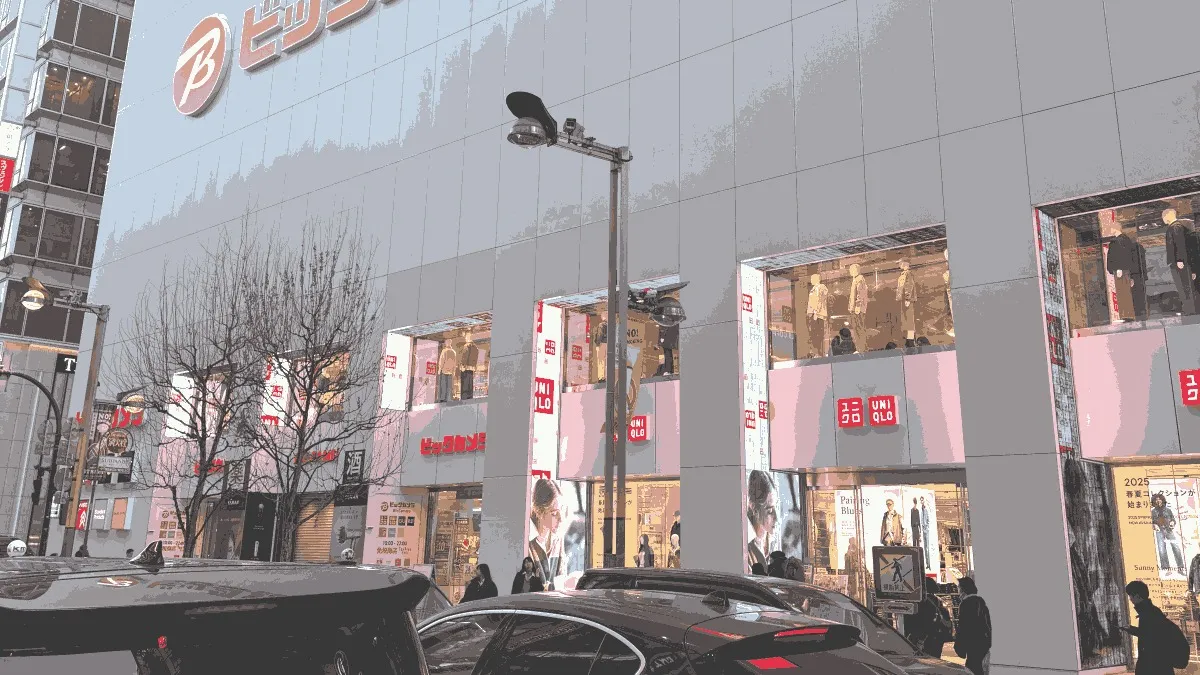 ビックカメラ 新宿東口店の店舗外観イメージ（イラスト風）