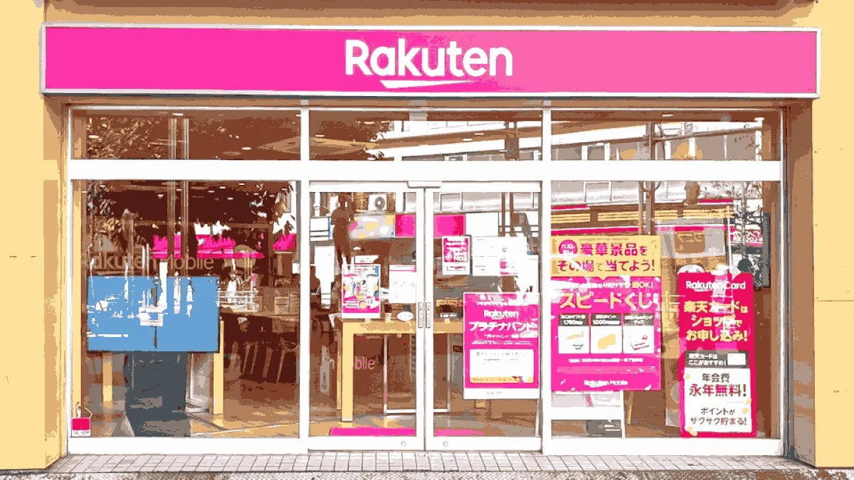 楽天モバイル 八王子店の店舗外観イメージ（イラスト風）