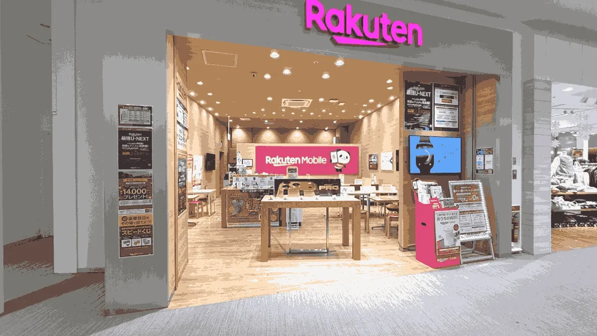 楽天モバイル ららぽーと沼津店の店舗外観イメージ（イラスト風）