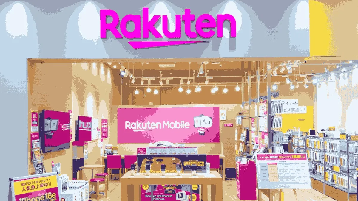 楽天モバイル テラスモール松戸店の店舗外観イメージ（イラスト風）