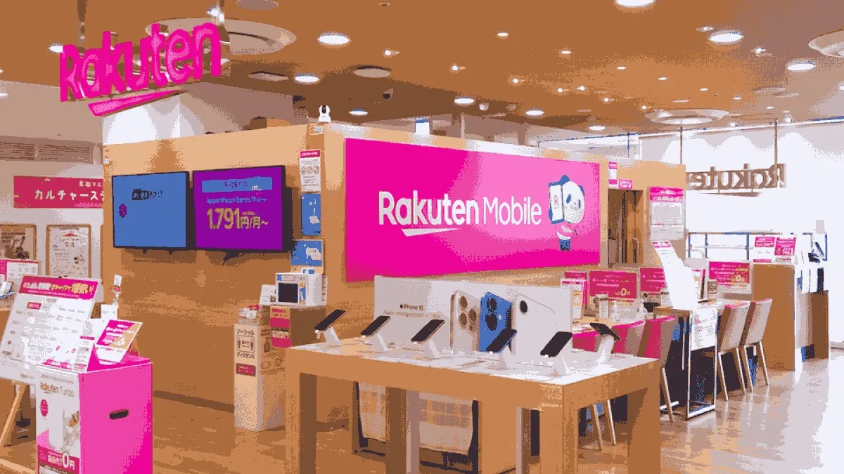 楽天モバイル 草加マルイ店の店舗外観イメージ（イラスト風）