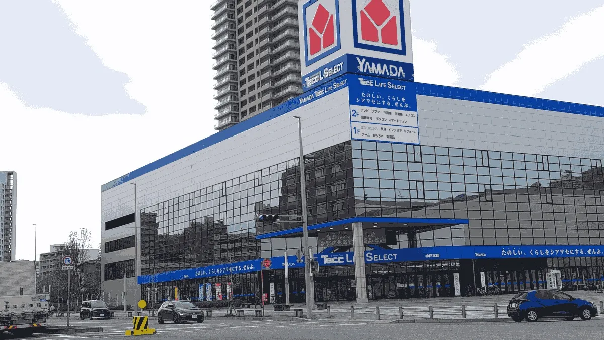 Tecc LIFE SELECT 神戸本店の店舗外観イメージ（イラスト風）
