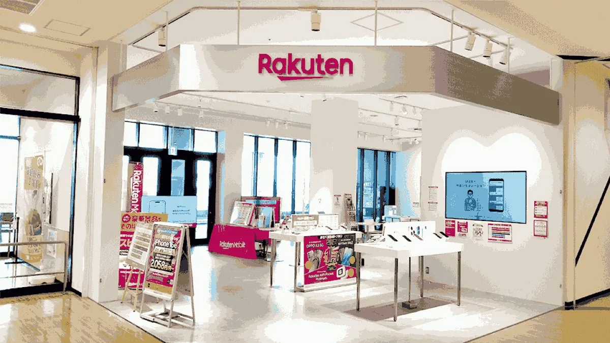 楽天モバイル ビバモール美原南インター店の店舗外観イメージ（イラスト風）