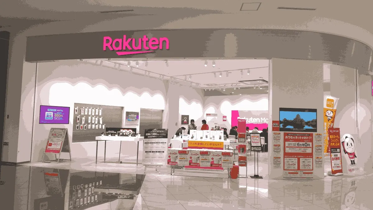楽天モバイル イオンモール名古屋茶屋店の店舗外観イメージ（イラスト風）