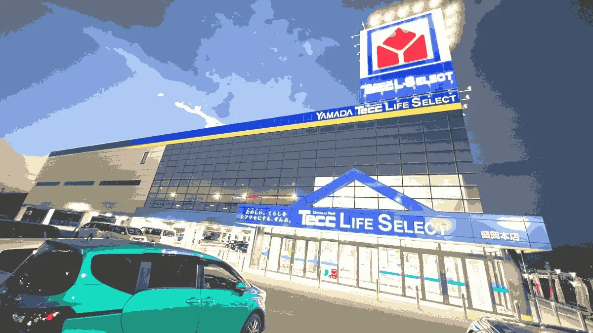 Tecc LIFE SELECT 盛岡本店の店舗外観イメージ（イラスト風）