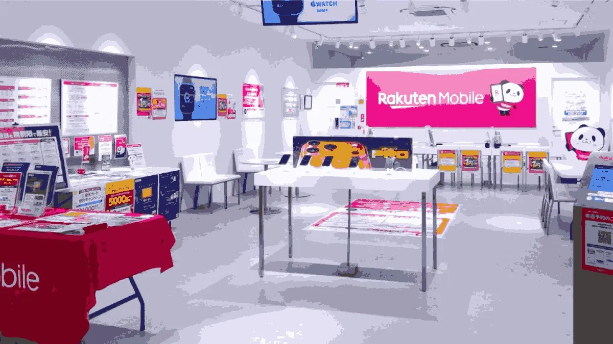 楽天モバイル 阪急西宮ガーデンズ店の店舗外観イメージ（イラスト風）