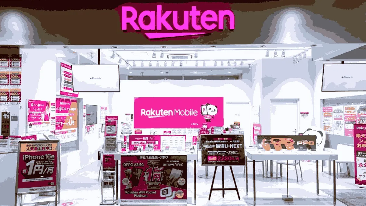 楽天モバイル MOMOテラス店の店舗外観イメージ（イラスト風）