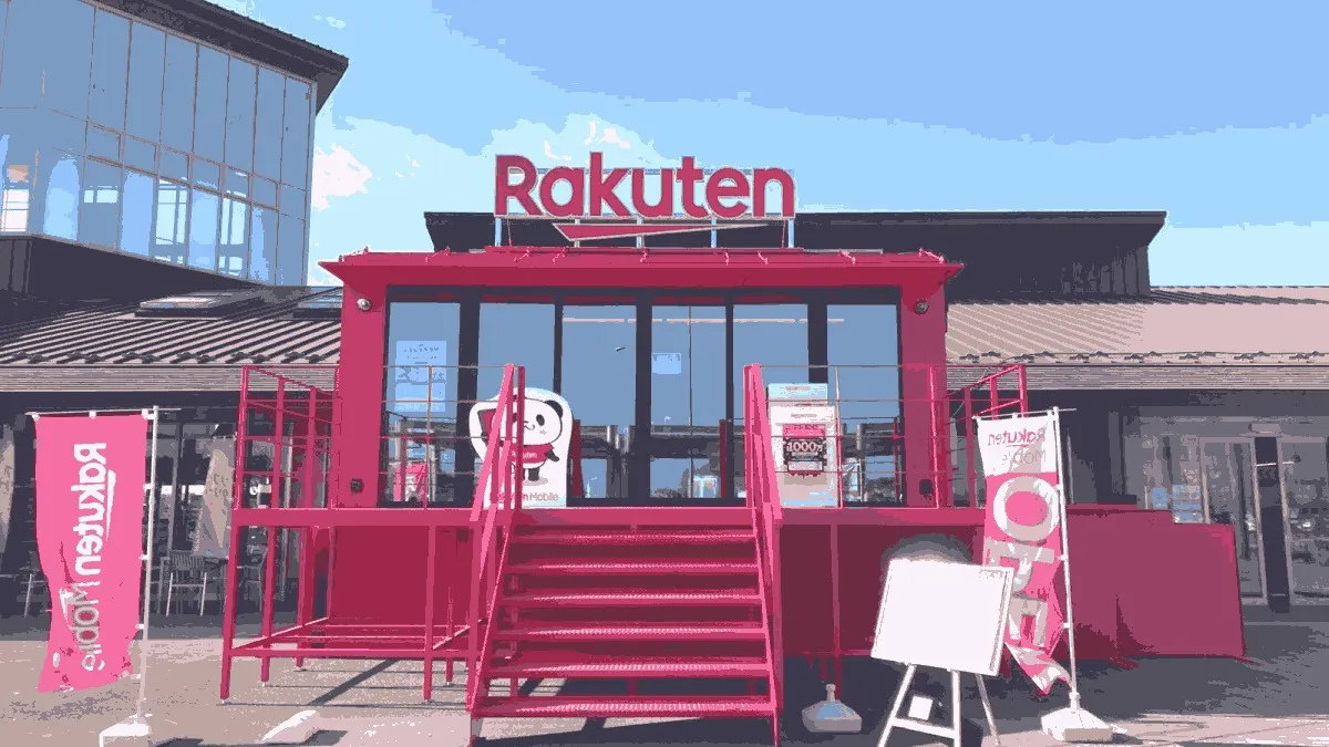 楽天モバイル トレーラーショップ道の駅まくらがの里こが店の店舗外観イメージ（イラスト風）